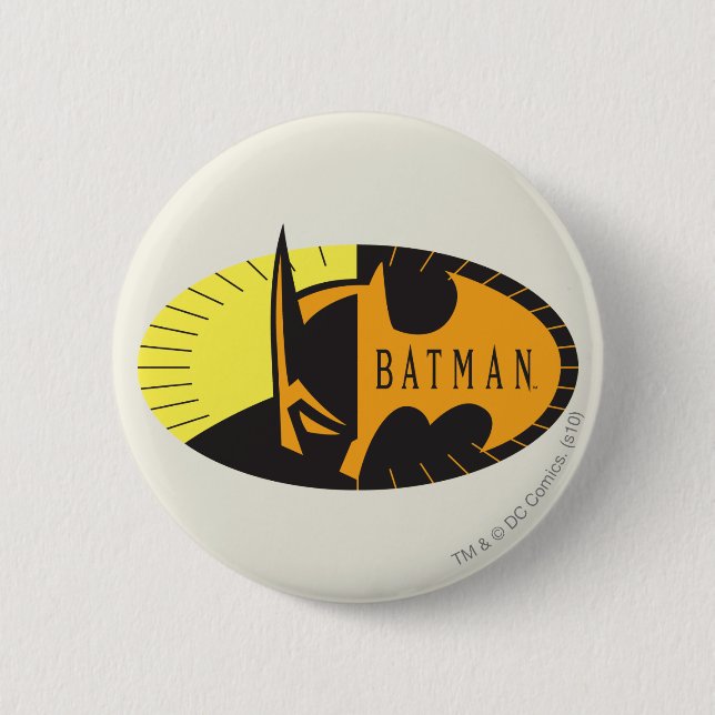 Badge Rond 5 Cm Symbole Batman | Logo Silhouette (Devant)