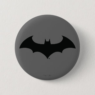 Badge Rond 5 Cm Symbole Batman   Logo Simple Bat Silhouette