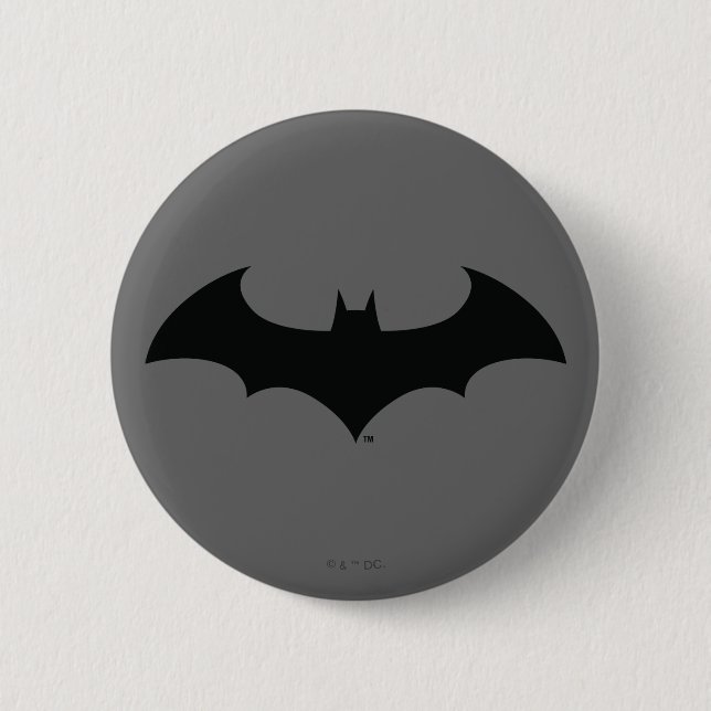 Badge Rond 5 Cm Symbole Batman | Logo Simple Bat Silhouette (Devant)