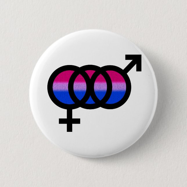 Badge Rond 5 Cm Symbole bisexuel (Devant)