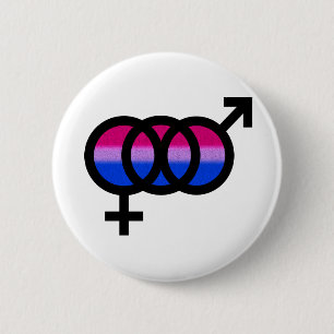 Badge Rond 5 Cm Symbole bisexuel