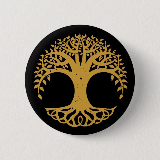 Badge Rond 5 Cm Symbole celtique de l'arbre de vie (Devant)