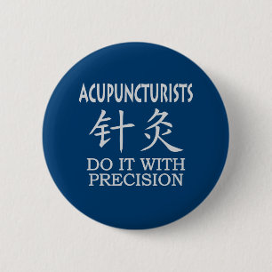 Badge Rond 5 Cm Symbole chinois Acupuncture