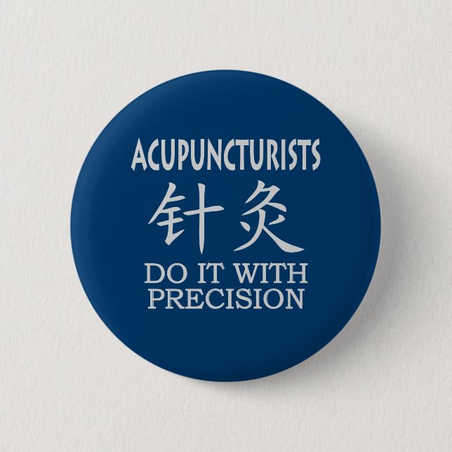 Badge Rond 5 Cm Symbole chinois Acupuncture (Devant)