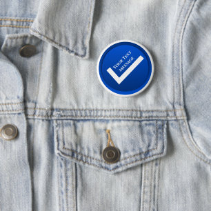 Badge Rond 5 Cm Symbole coche bleue