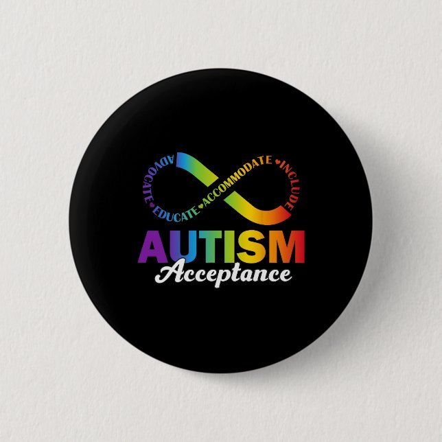 Badge Rond 5 Cm Symbole d'acceptation de la sensibilisation sur l' (Devant)