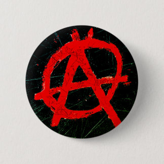 Badge Rond 5 Cm Symbole d'anarchie rouge grungy