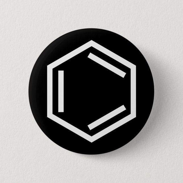 BADGE ROND 5 CM SYMBOLE D'ANNEAU BENZENE (Devant)