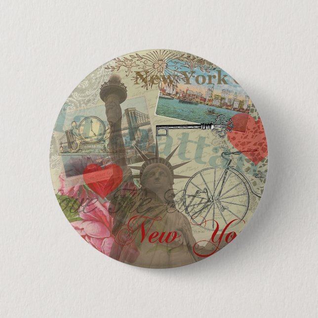 Badge Rond 5 Cm Symbole d'Art de New York (Devant)