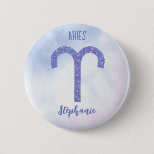 Badge Rond 5 Cm SYMBOLE D'Astrologie Pretty Aries Personnalisé Pur