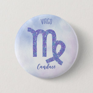 Badge Rond 5 Cm SYMBOLE D'Astrologie Virgo Cute Personnalisé