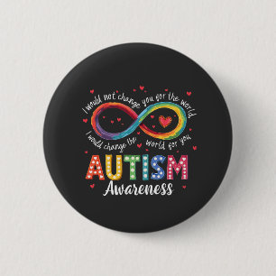 Badge Rond 5 Cm Symbole d'autisme infini Sensibilisation sur l'aut