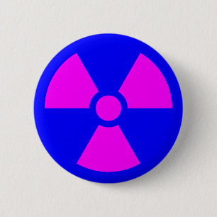 Badge Rond 5 Cm Symbole d'avertissement de rayonnement
