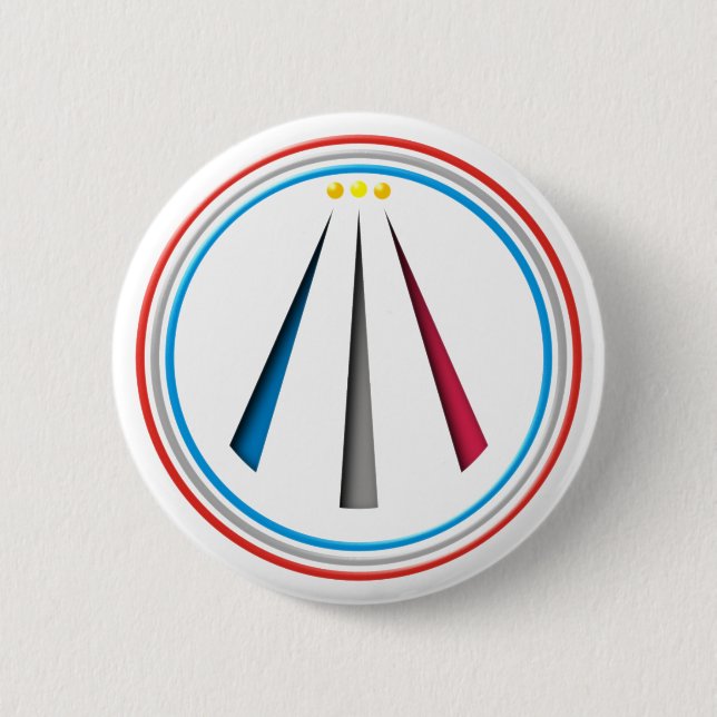 Badge Rond 5 Cm Symbole d'Awen Neo Druiden Barden (Devant)