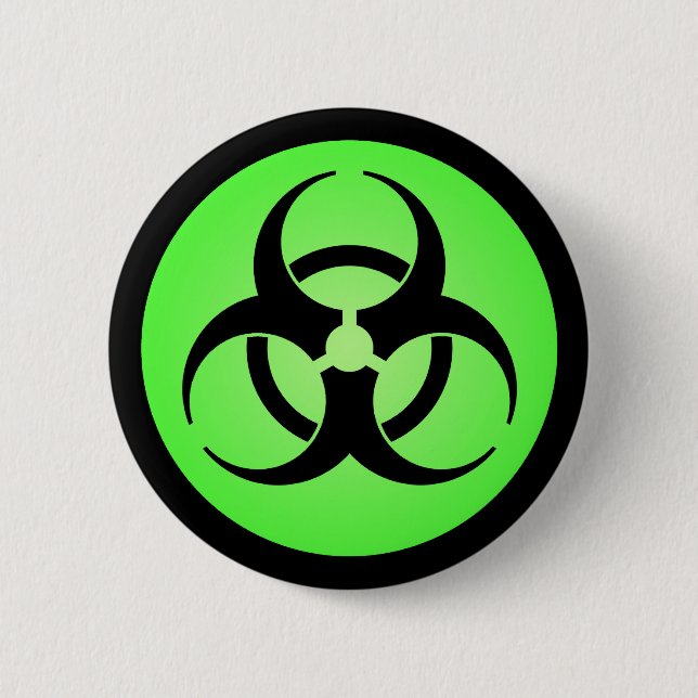 Badge Rond 5 Cm Symbole de biodanger vert (Devant)