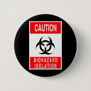 Badge Rond 5 Cm Symbole de Biohazard