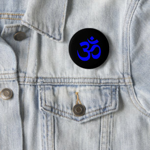 Badge Rond 5 Cm Symbole de Black and Blue Om