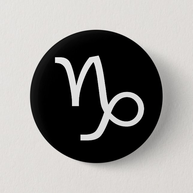 Badge Rond 5 Cm Symbole de Capricorne (Devant)
