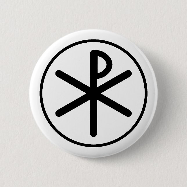 Badge Rond 5 Cm symbole de Chi-Rho (Devant)