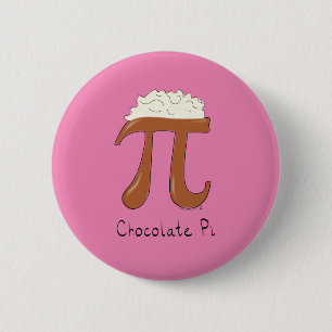 Badge Rond 5 Cm Symbole de chocolat amusant Pi enseignant math
