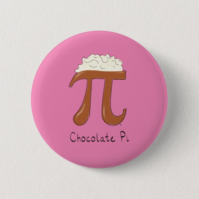 Badge Rond 5 Cm Symbole de chocolat amusant Pi enseignant math (Devant)