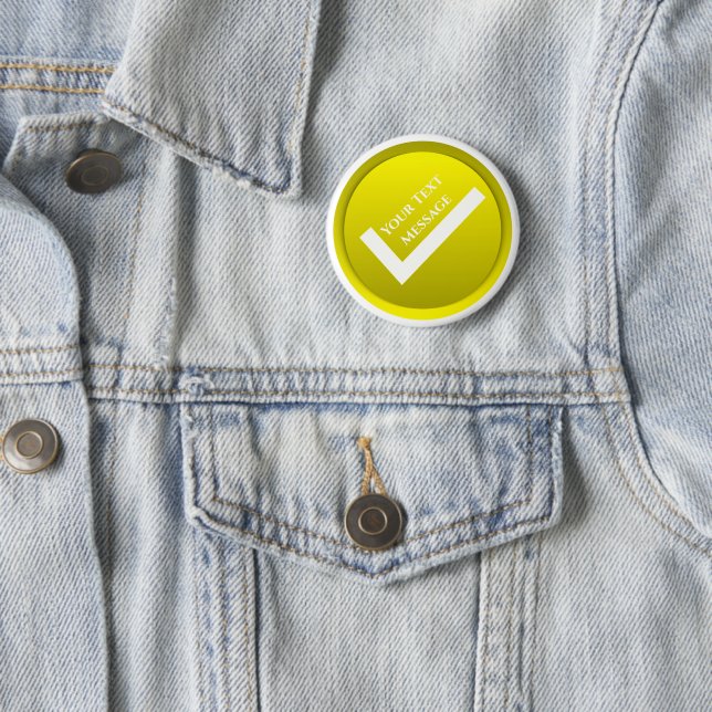 Badge Rond 5 Cm Symbole de coche jaune (En situation)