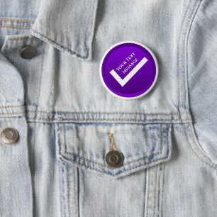 Badge Rond 5 Cm Symbole de coche violet