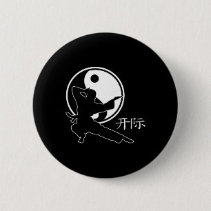 Badge Rond 5 Cm Symbole de danse des arts martiaux Karate Kick Fig