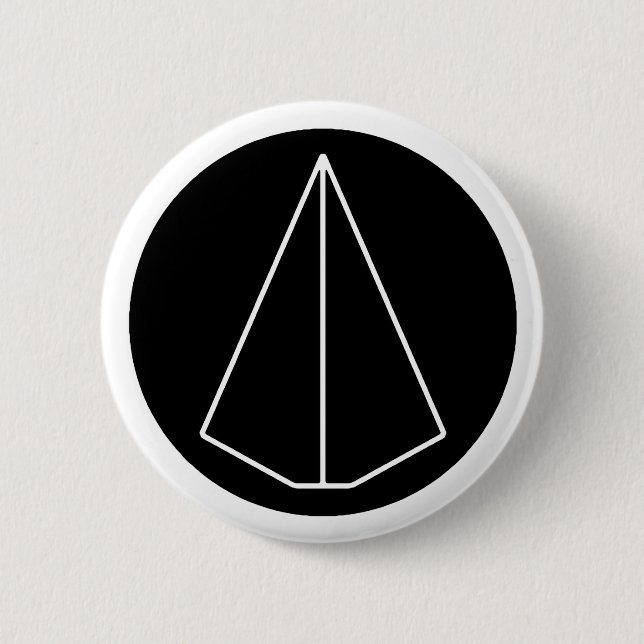 BADGE ROND 5 CM SYMBOLE DE DECA - AVION DE PAPIER (Devant)