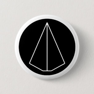BADGE ROND 5 CM SYMBOLE DE DECA - AVION DE PAPIER
