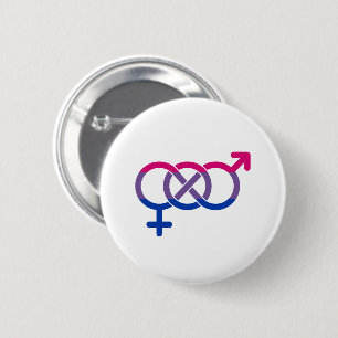 Badge Rond 5 Cm Symbole de genre bisexuel