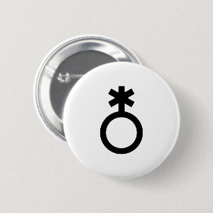 Badge Rond 5 Cm Symbole de genre non binaire