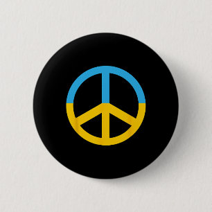 Badge Rond 5 Cm Symbole de la paix aux couleurs du drapeau ukraini