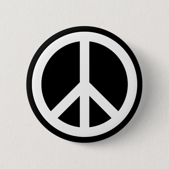 Badge Rond 5 Cm Symbole de la paix blanc (Devant)
