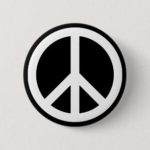 Badge Rond 5 Cm Symbole de la paix blanche