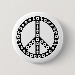 Badge Rond 5 Cm Symbole de la paix de Daisy