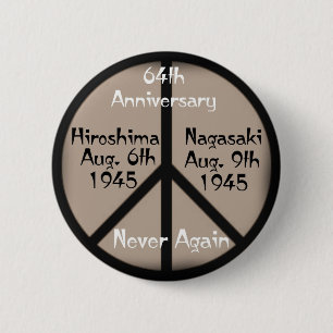 Badge Rond 5 Cm SYMBOLE DE LA PAIX D'Hiroshima-Nagasaki