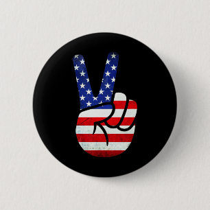 Badge Rond 5 Cm SYMBOLE DE LA PAIX DU Drapeau Américain 4 juillet