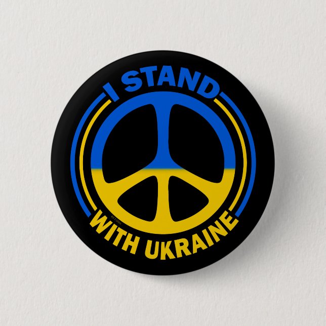 Badge Rond 5 Cm Symbole de la paix en Ukraine (Devant)