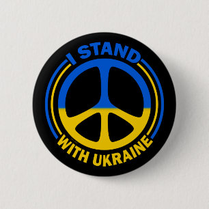 Badge Rond 5 Cm Symbole de la paix en Ukraine