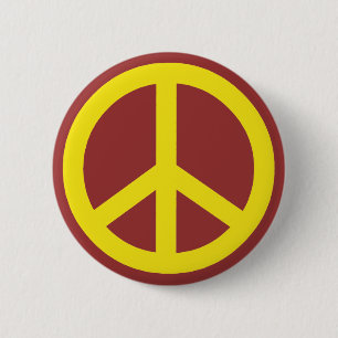 BADGE ROND 5 CM SYMBOLE DE LA PAIX JAUNE