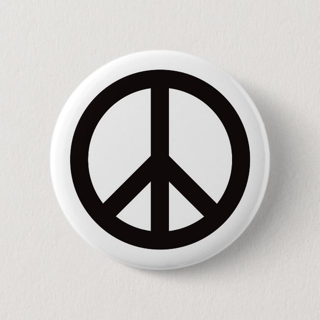 Badge Rond 5 Cm Symbole de la paix - Noir (Devant)