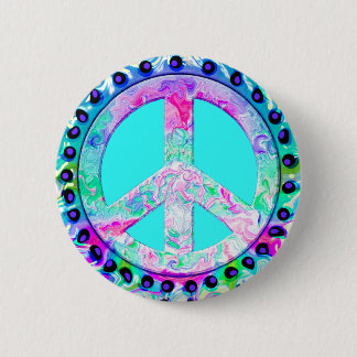 Badge Rond 5 Cm SYMBOLE DE LA PAIX PsychÉLIQUE Abstrait