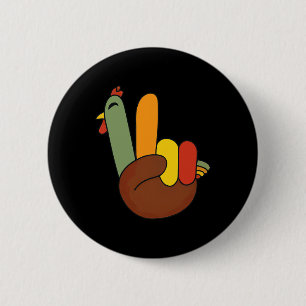 Badge Rond 5 Cm SYMBOLE DE LA Paix Turquie Mains Drôle Thanksgivin