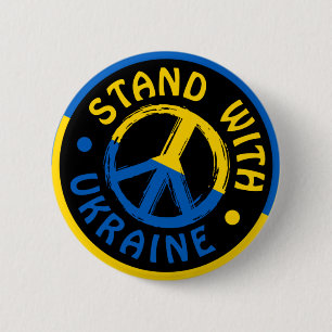 Badge Rond 5 Cm Symbole de la paix Ukraine : Rejoignez l'Ukraine