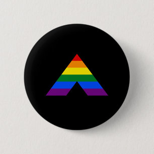Badge Rond 5 Cm Symbole de la pyramide de l'alliage droit LGBT