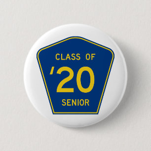 Badge Rond 5 Cm Symbole de la route du comté stylisé Classe 2020