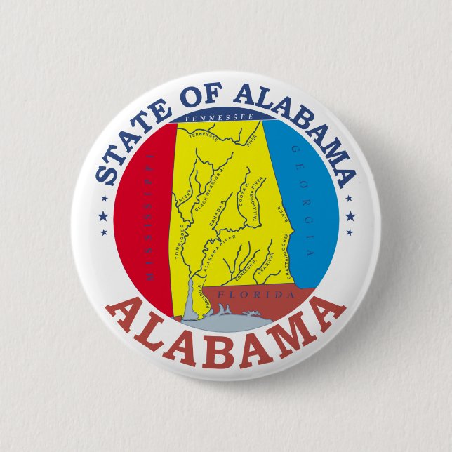 Badge Rond 5 Cm Symbole de l'Alabama (Devant)