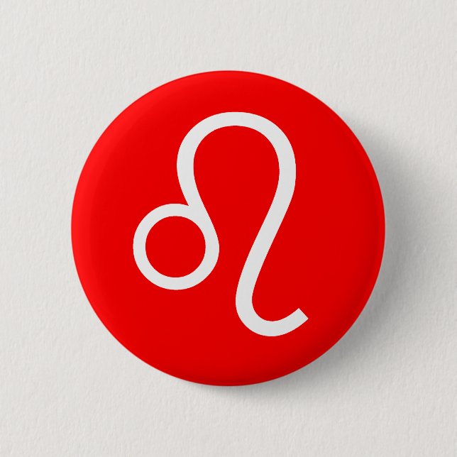 Badge Rond 5 Cm Symbole de Leo (Devant)