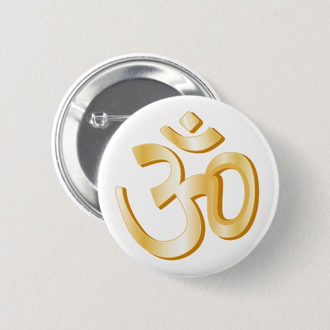 Badge Rond 5 Cm Symbole de l'hindouisme (Devant & derrière)
